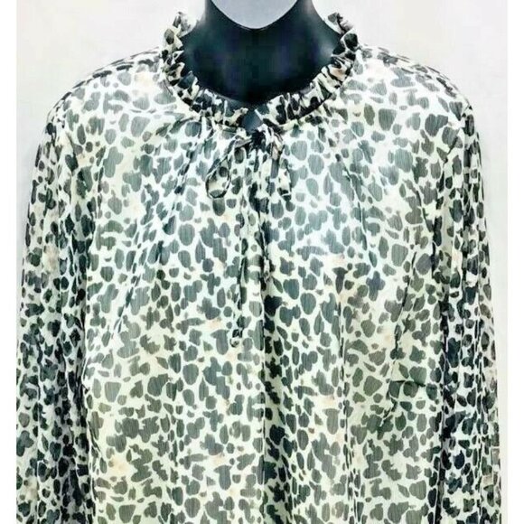 AVA & VIV Top Plus 2X Gray Animal Tunic Women New - Picture 2 of 5